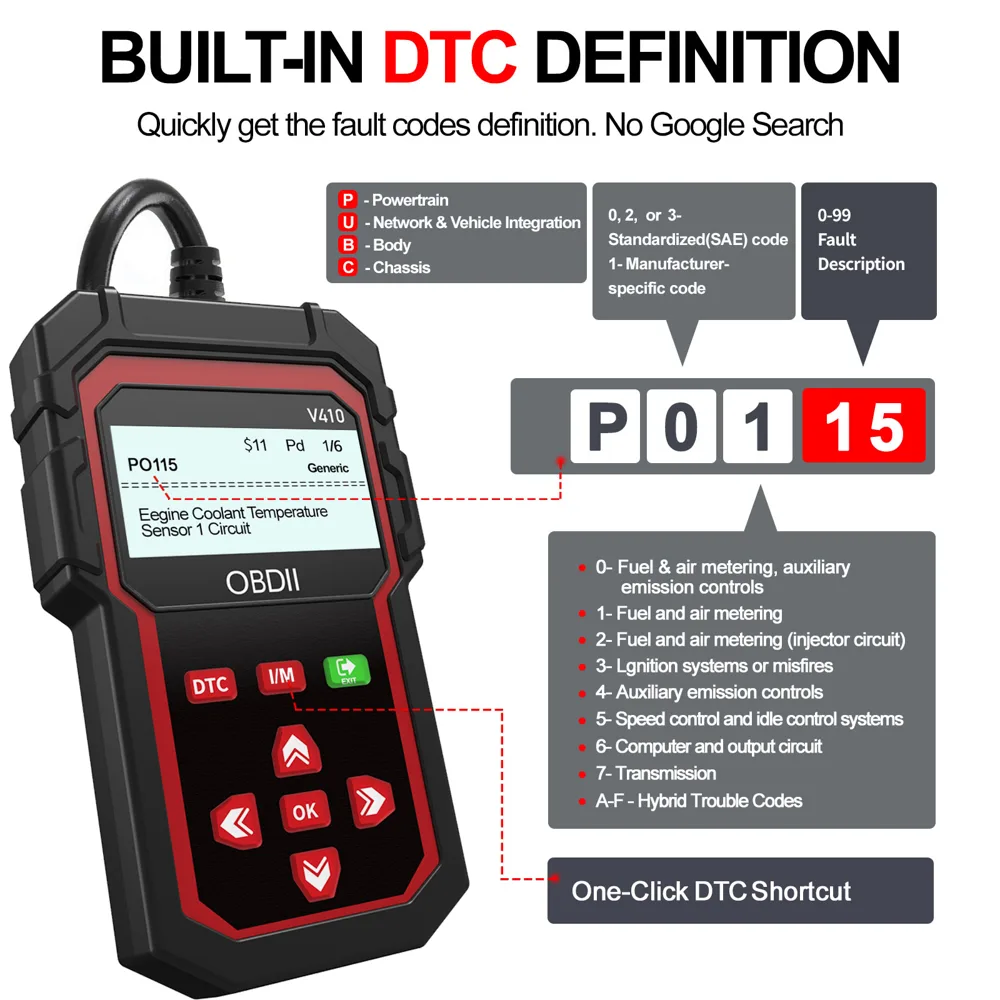 V410 Handheld OBD2 Code Reader